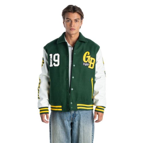 The Wild Collective Women's Green Bay Packers Oversized Full-Zip