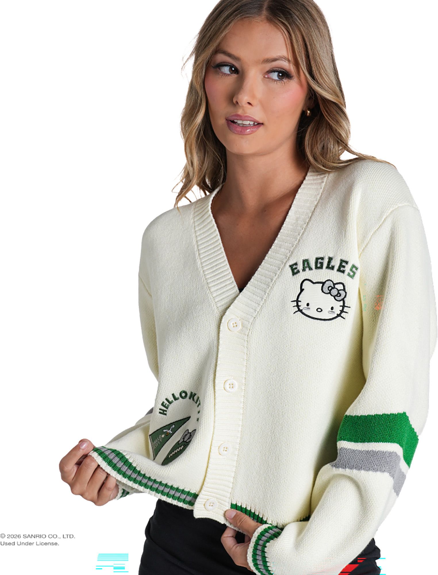 The Wild Collective Women's Philadelphia Eagles Hello Kitty Cardigan ...