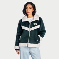The Wild Collective Women's Green Bay Packers Sherpa Full-Zip