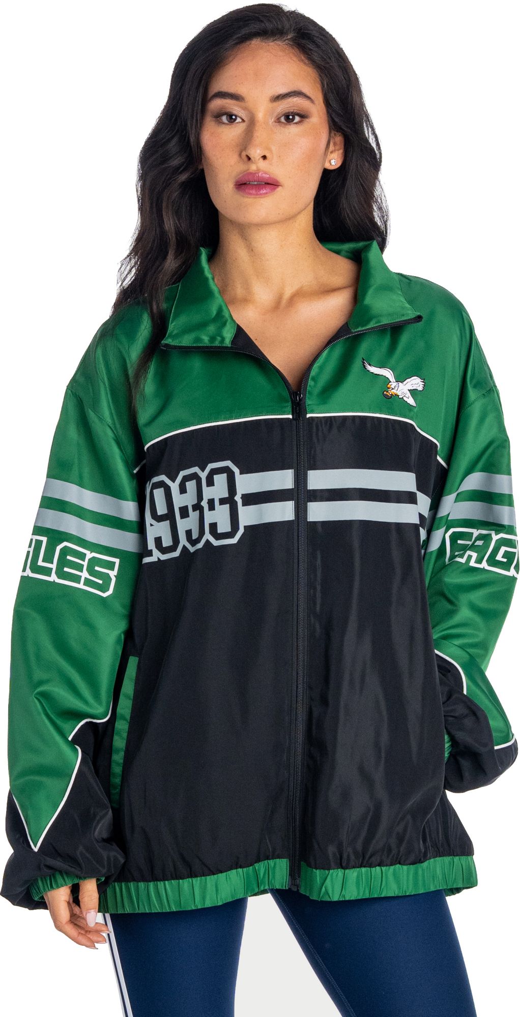The Wild Collective Women's Philadelphia Eagles Oversized Full-Zip