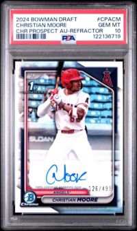 150枚限定 Bowman Christian Moore PSA 10 2024 Bowman Draft Chrome Prospect Autographs Cpacm Christian Moore