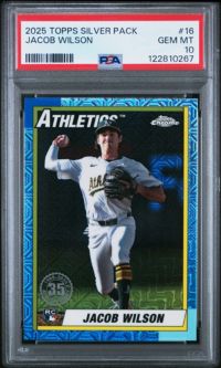 2025 Topps Silver Pack 1990 Chrome Promo 16 Jacob Wilson PSA 10 