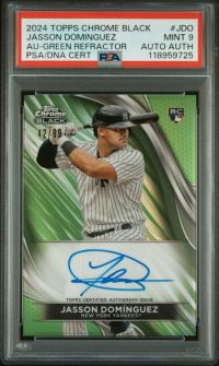 2024 Topps Chrome Black Autographs Jasson Dominguez Green