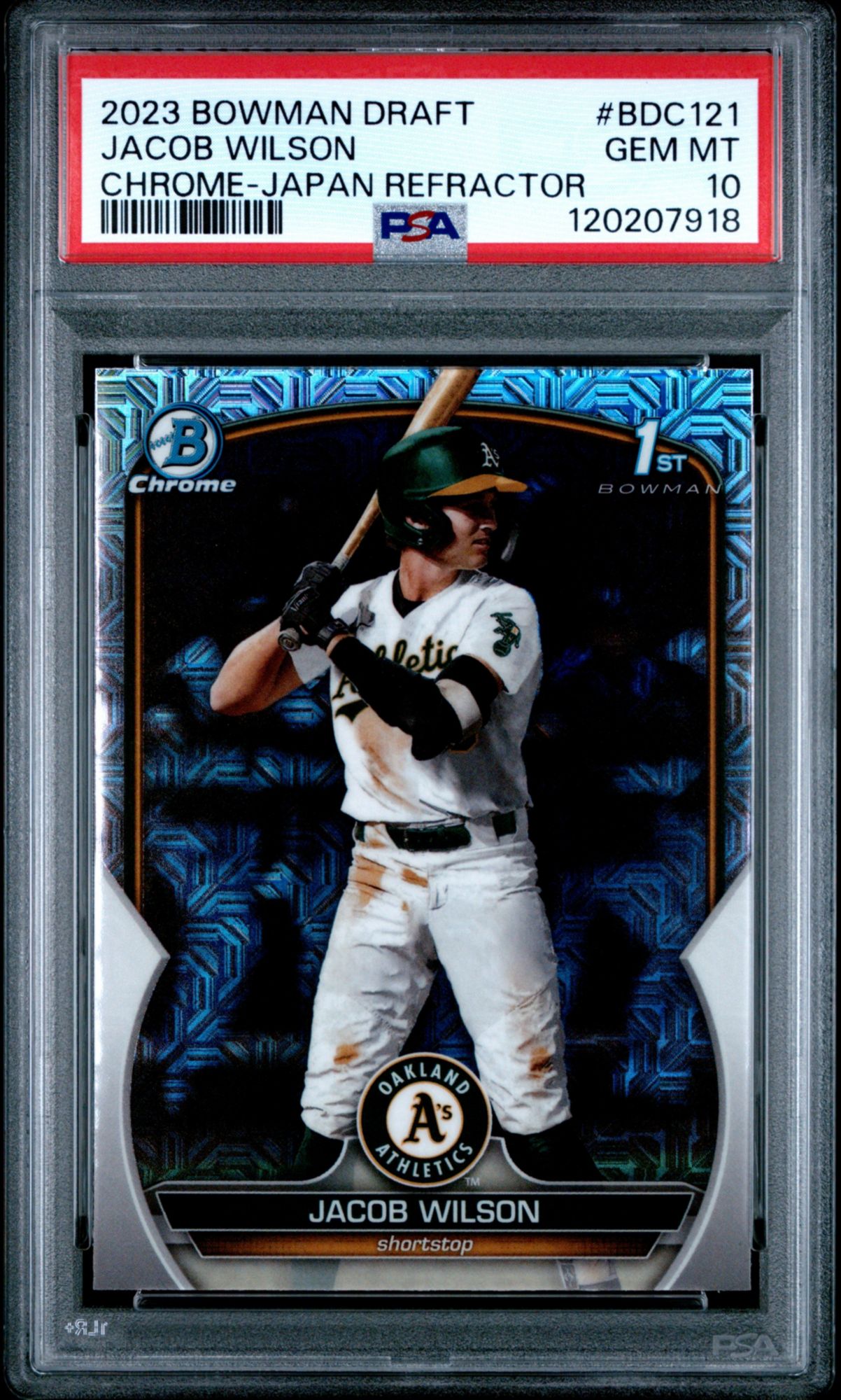 2023 Bowman Draft Bdc121 Jacob Wilson Chrome-Japan Refractor PSA