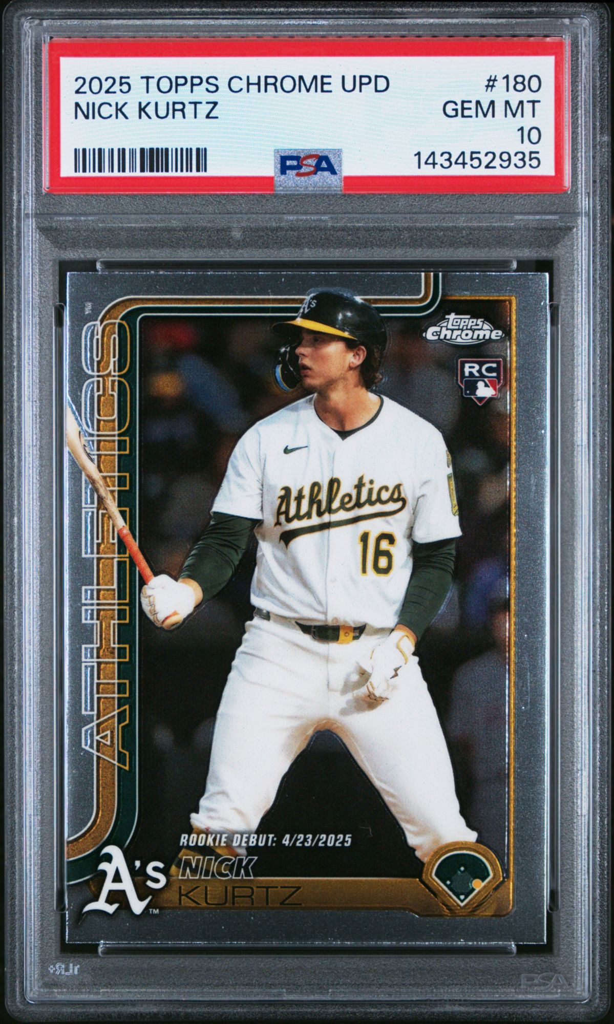 2025 Topps Chrome Update 180 Nick Kurtz PSA 10 | Dick's Sporting Goods