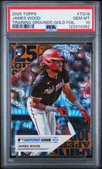 2025 Topps Training Grounds Tg18 James Wood Gold Foil PSA 10
