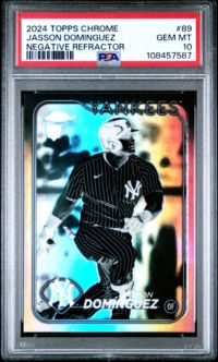 2024 Topps Chrome 89 Jasson Dominguez Negative Refractor PSA 10