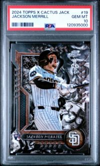 2024 Topps Cosmic Chrome X Cactus Jack 19 Jackson Merrill PSA 10
