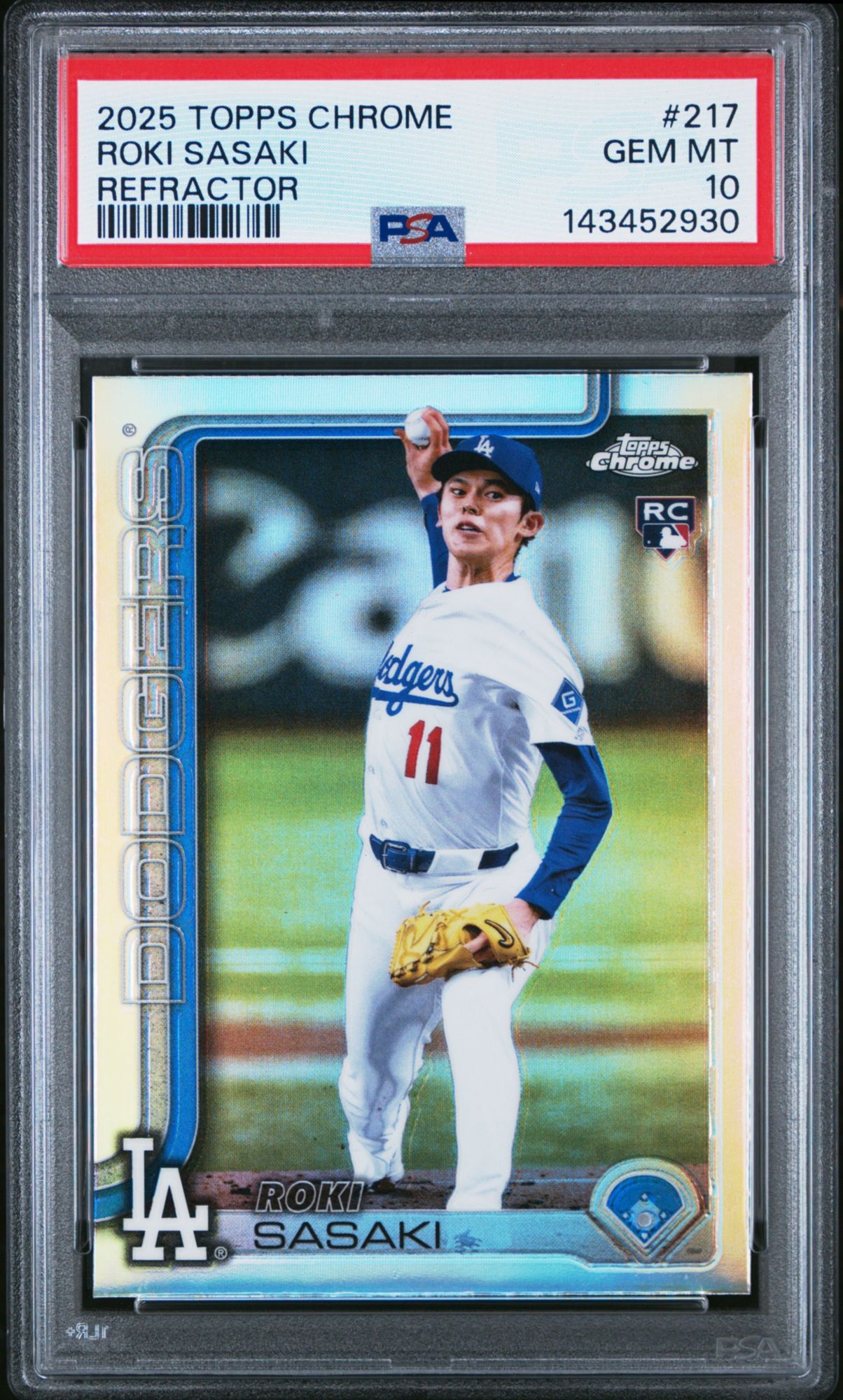 2025 Topps Chrome 217 Roki Sasaki Refractor PSA 10 | Dick's