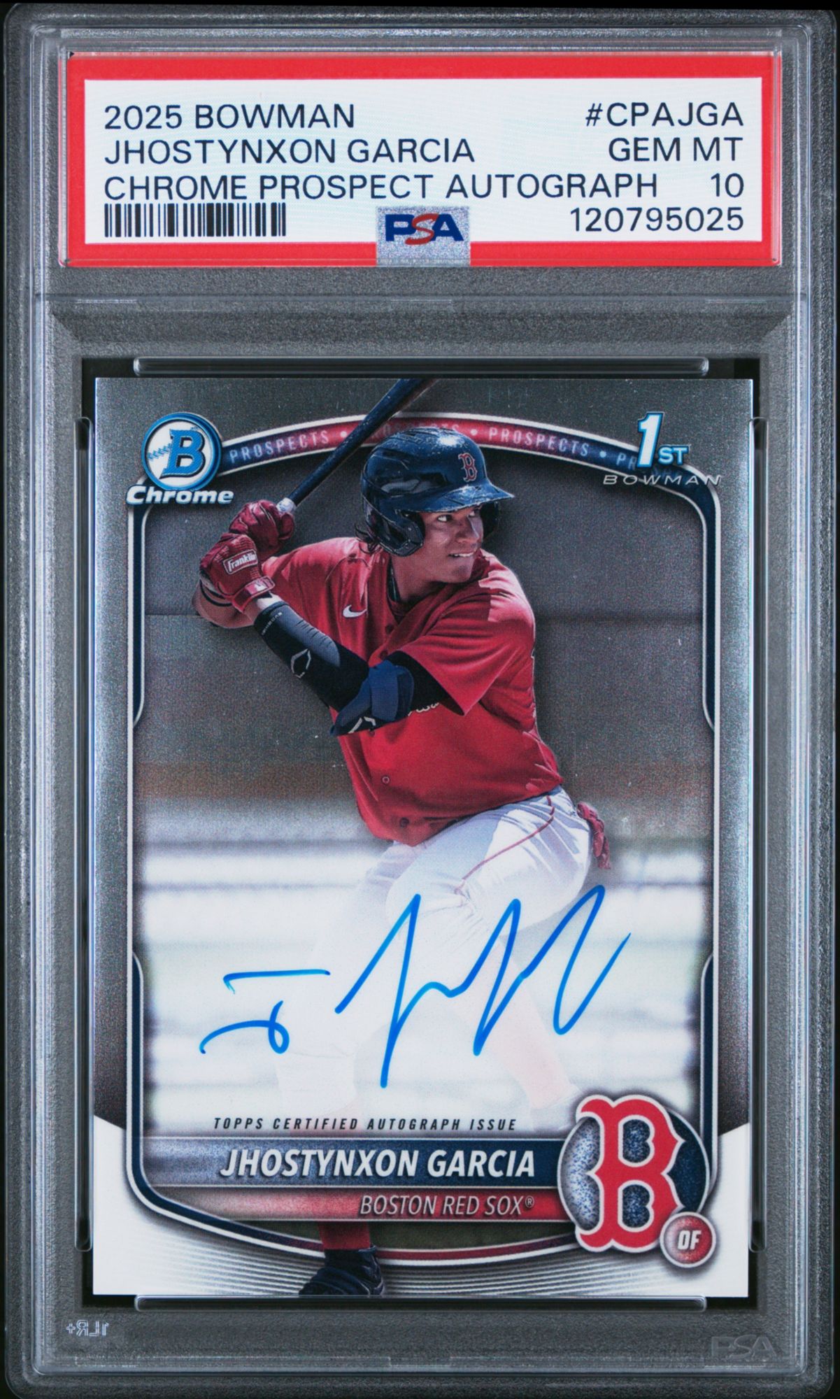 2025 Bowman Chrome Prospect Autographs CPAJGA Jhostynxon Garcia Refractor PSA 9 product image