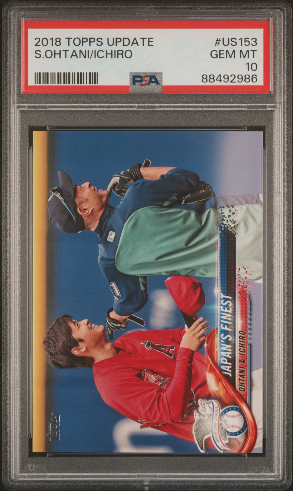 2018 Topps Update US153 Ichiro Suzuki /Shohei Ohtani PSA 10 product image