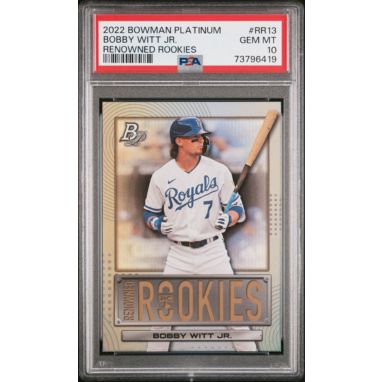 sorry, 2022 Bowman Platinum Renowned Rookies RR13 Bobby Witt Jr. PSA 10 is currently out of stock