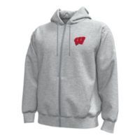 Under Armour Men's Wisconsin Badgers Grey Icon Fleece Full-Zip Hoodie ...