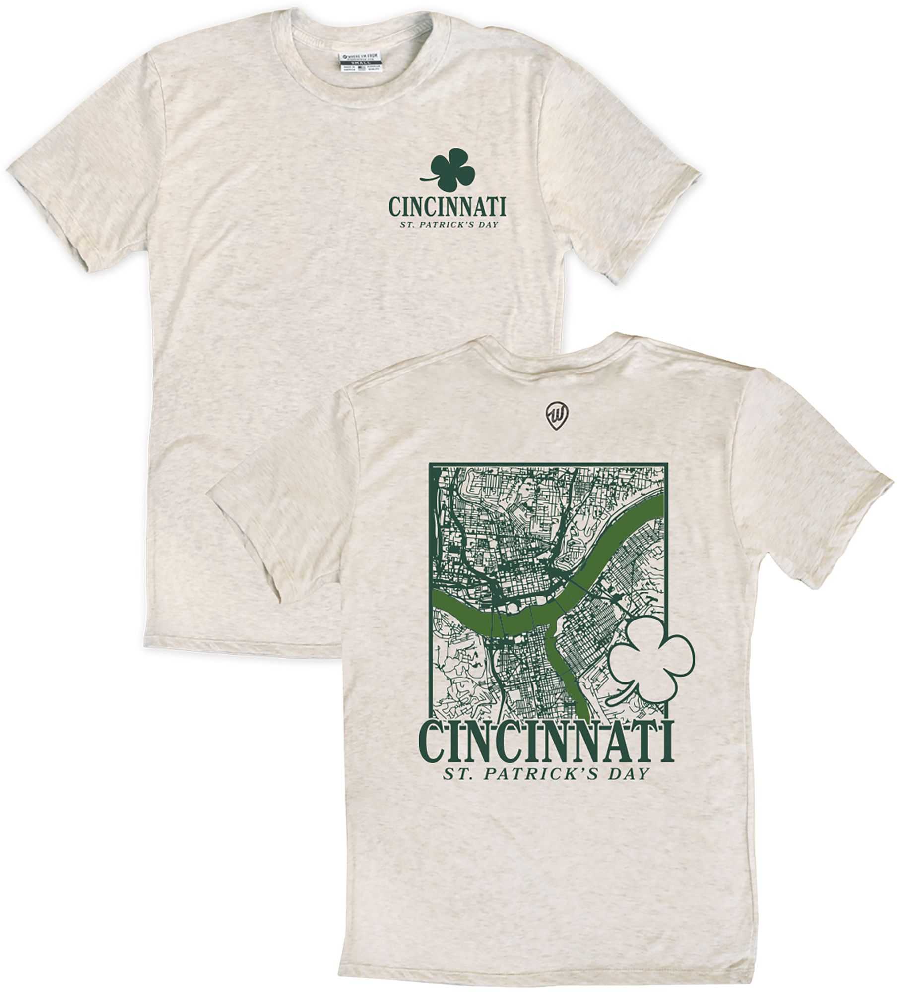 Where I'm From Adult Cincinnati St. Patrick's Day Oatmeal City 2 Hit T-Shirt product image