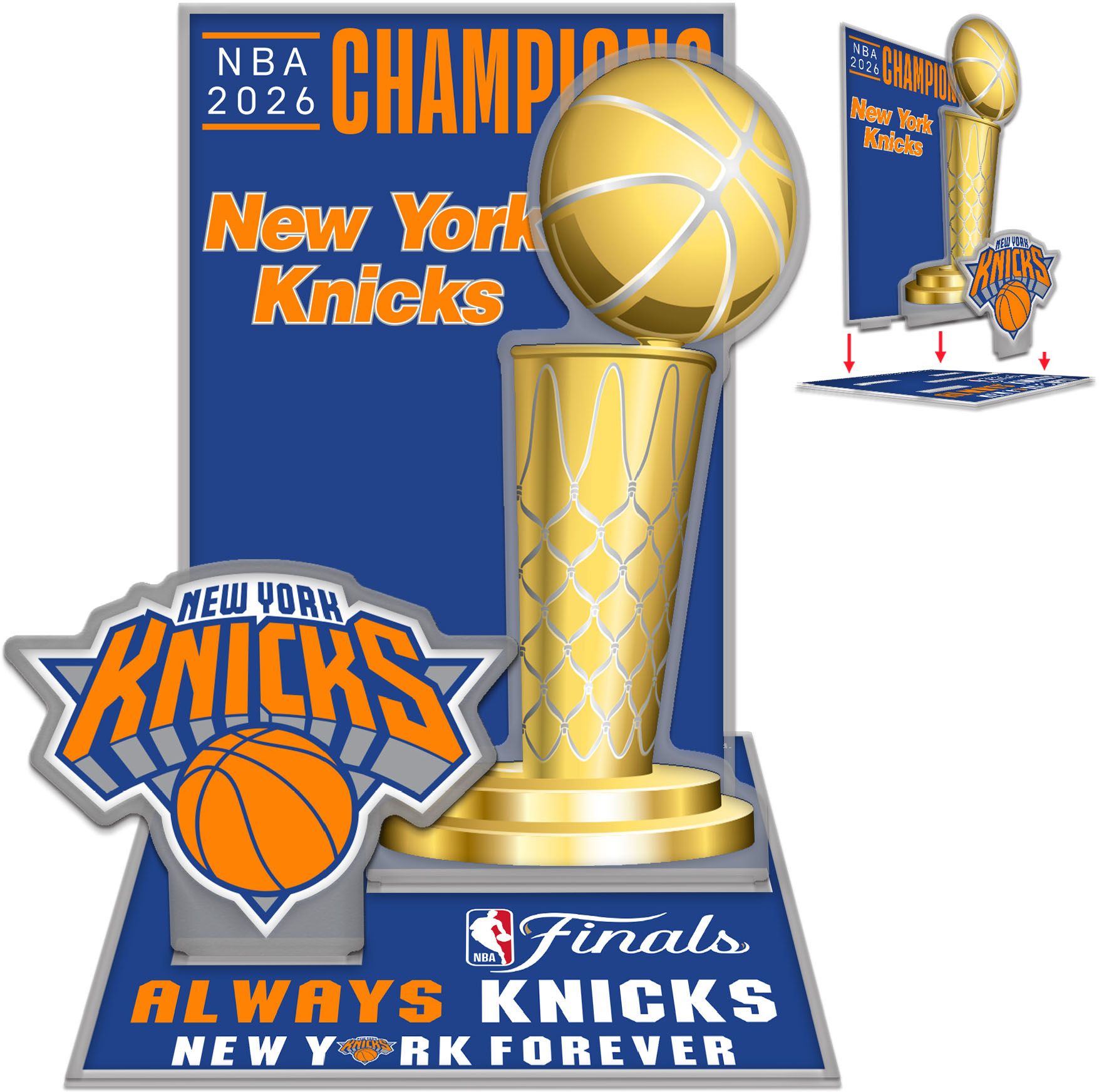 WinCraft 2026 NBA Champions New York Knicks Acrylic Stand | Dick's