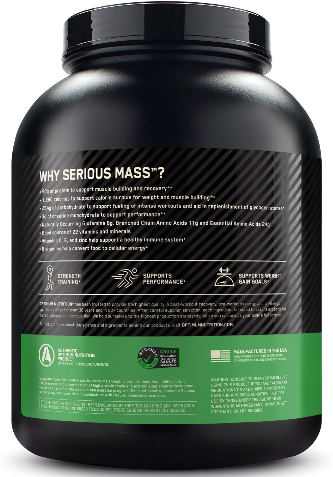 Optimum Nutrition Serious Mass Protein Powder 6 lbs