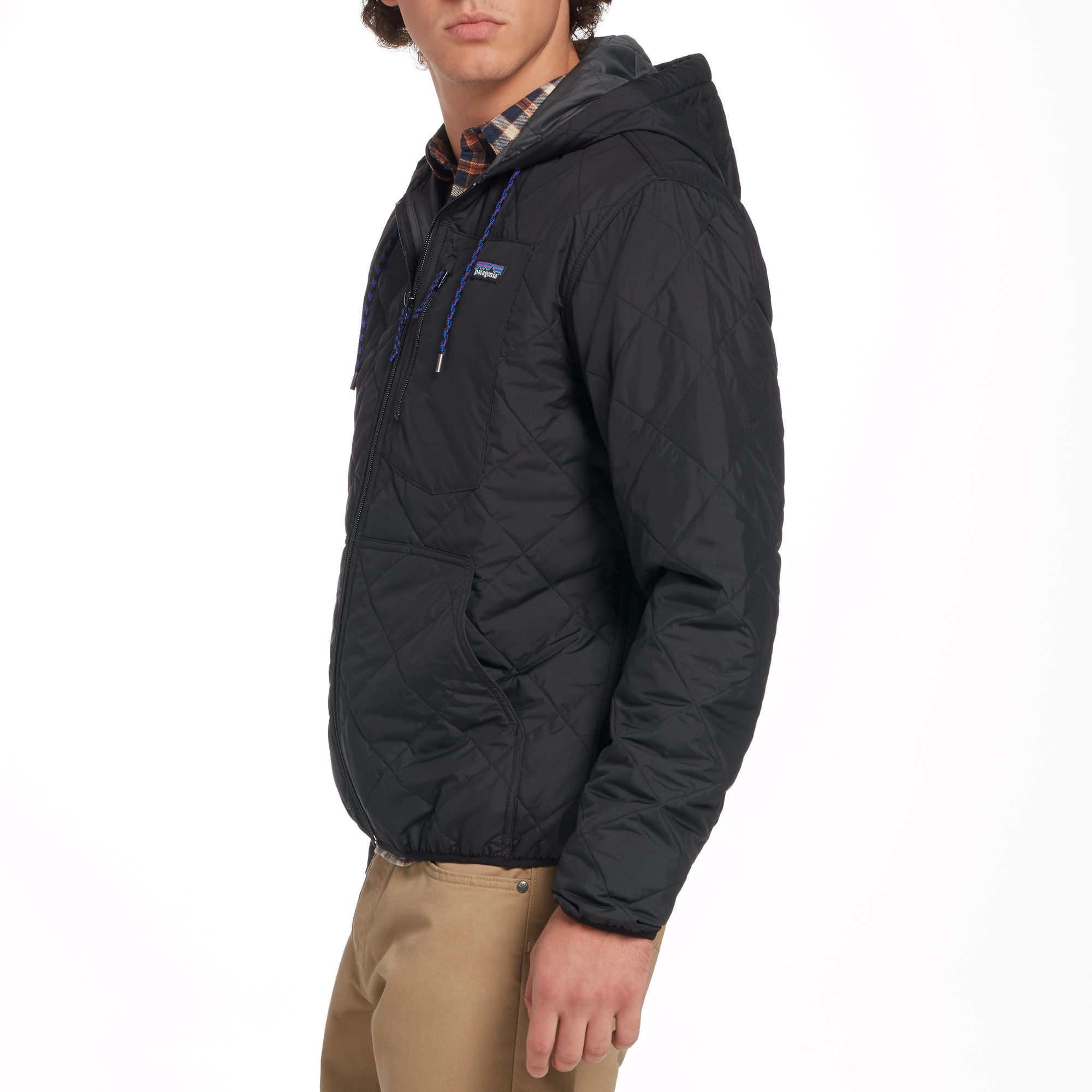 patagonia diamond quilt bomber hoody black