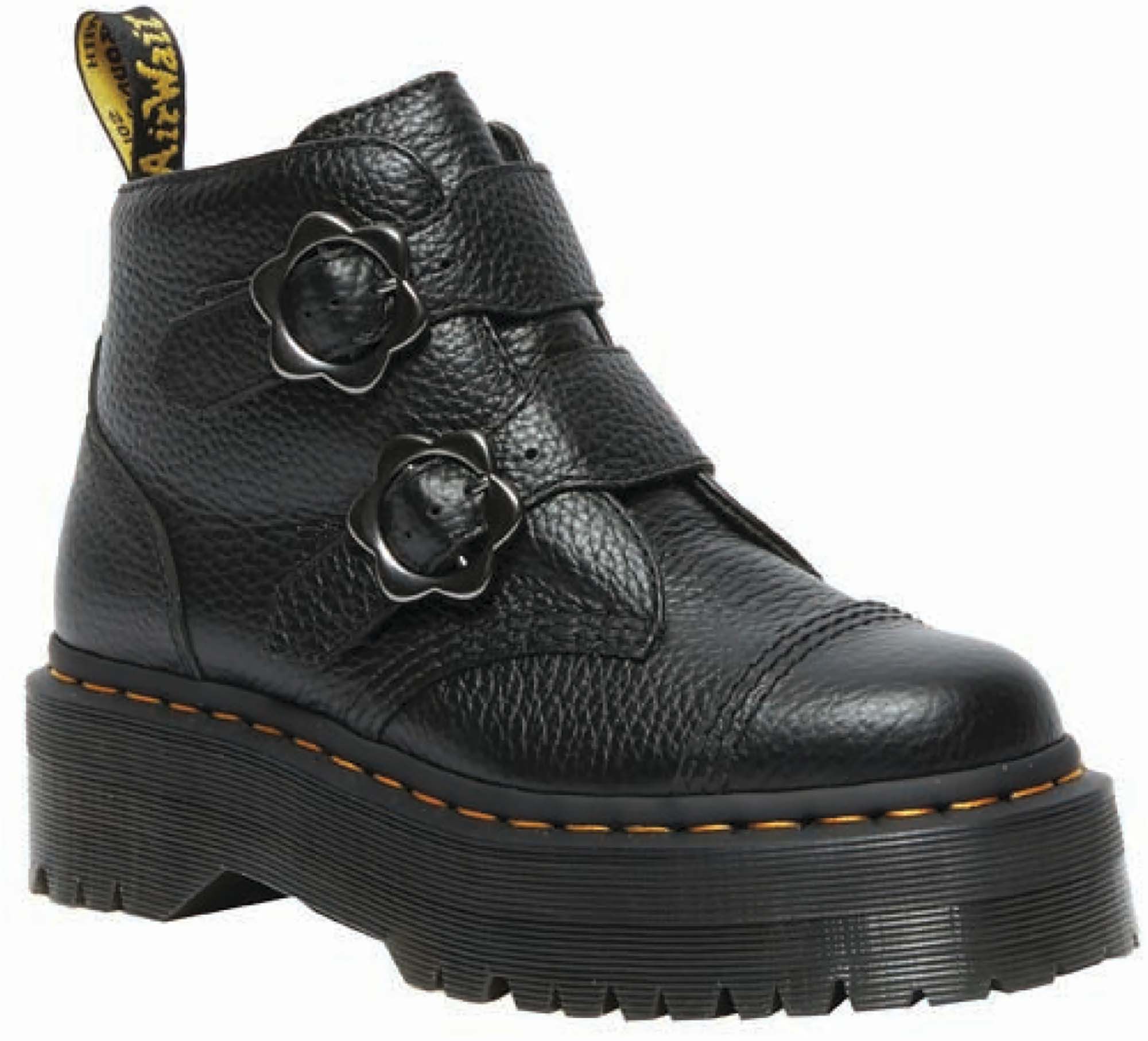 Dr. Martens Women's Devon Flower Buckle Platform Boots