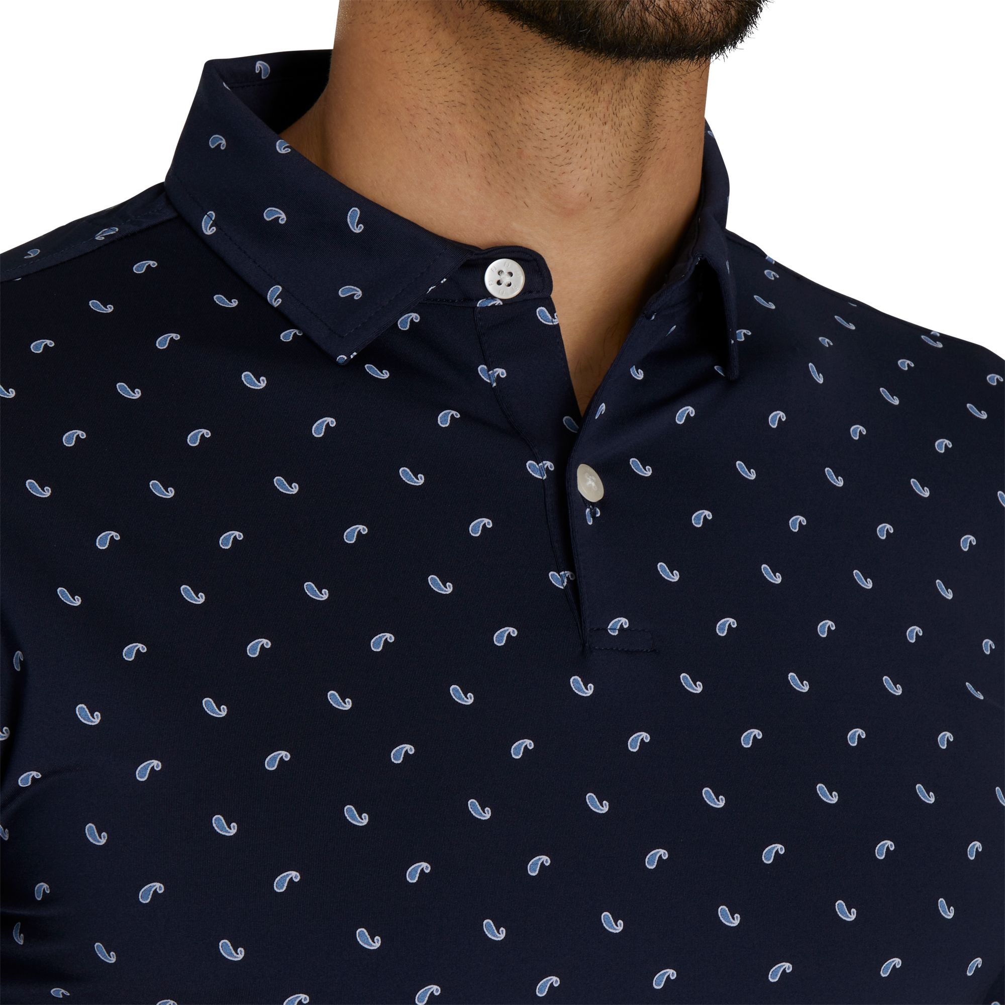 FootJoy Men's Athletic Fit Lisle Paisley Print Golf Polo product image