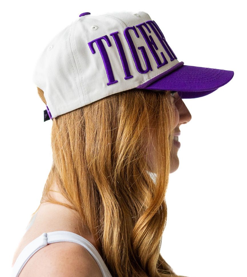 Gameday Social Women's LSU Tigers Ivory Saturday Stretch Adjustable Hat product image