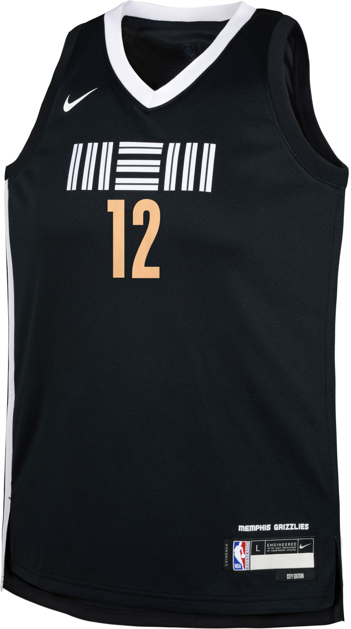 Nike Youth 2023-24 City Edition Memphis Grizzlies Ja Morant #12 Black Swingman Jersey