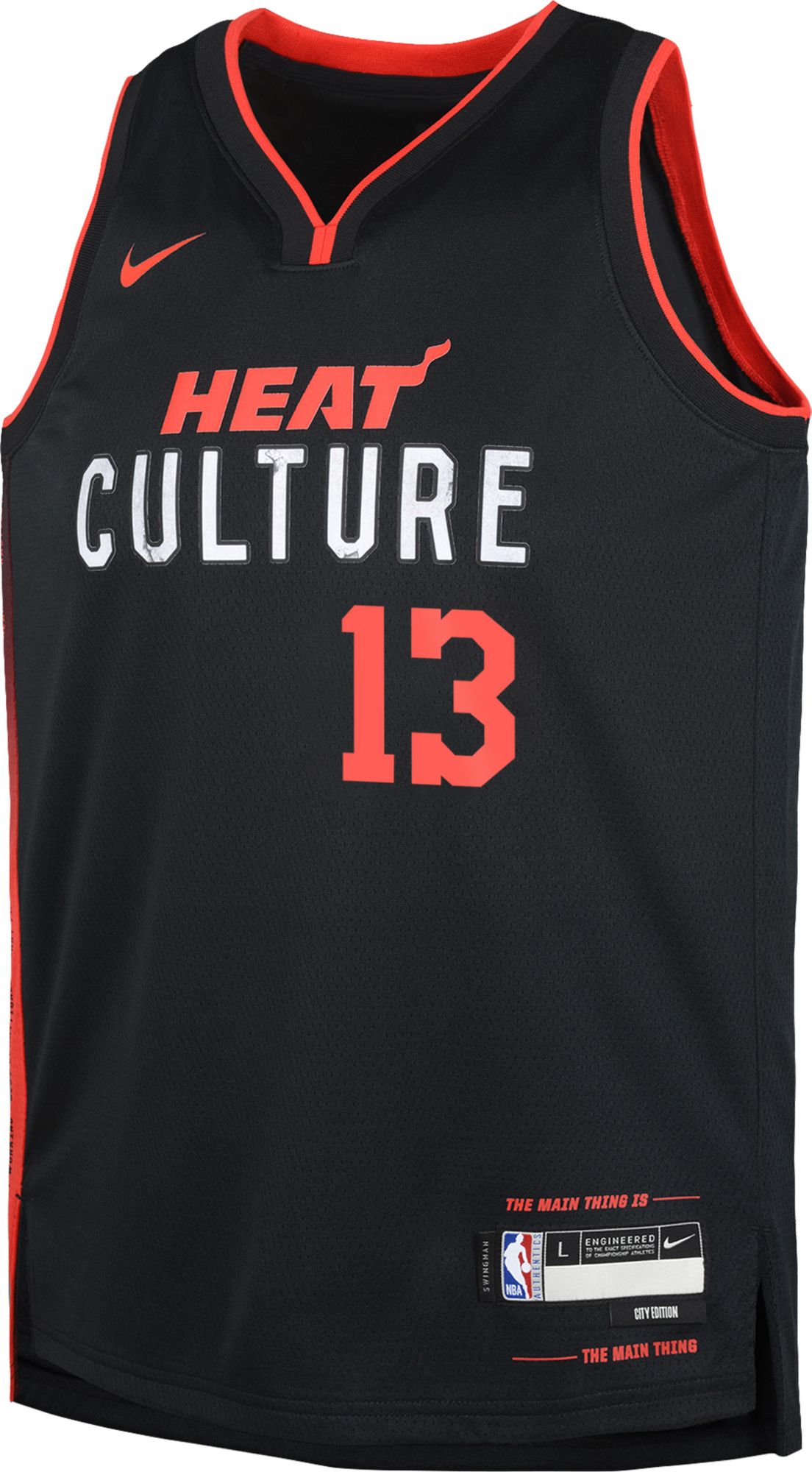 Nike Youth 2023-24 City Edition Miami Heat Bam Adebayo #13 Black Swingman Jersey