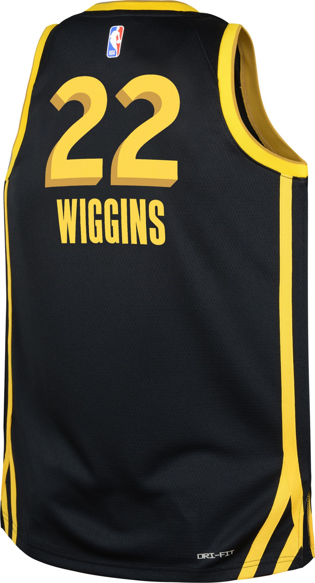 Nike Youth 2023-24 City Edition Golden State Warriors Andrew Wiggins #22 Black Swingman Jersey