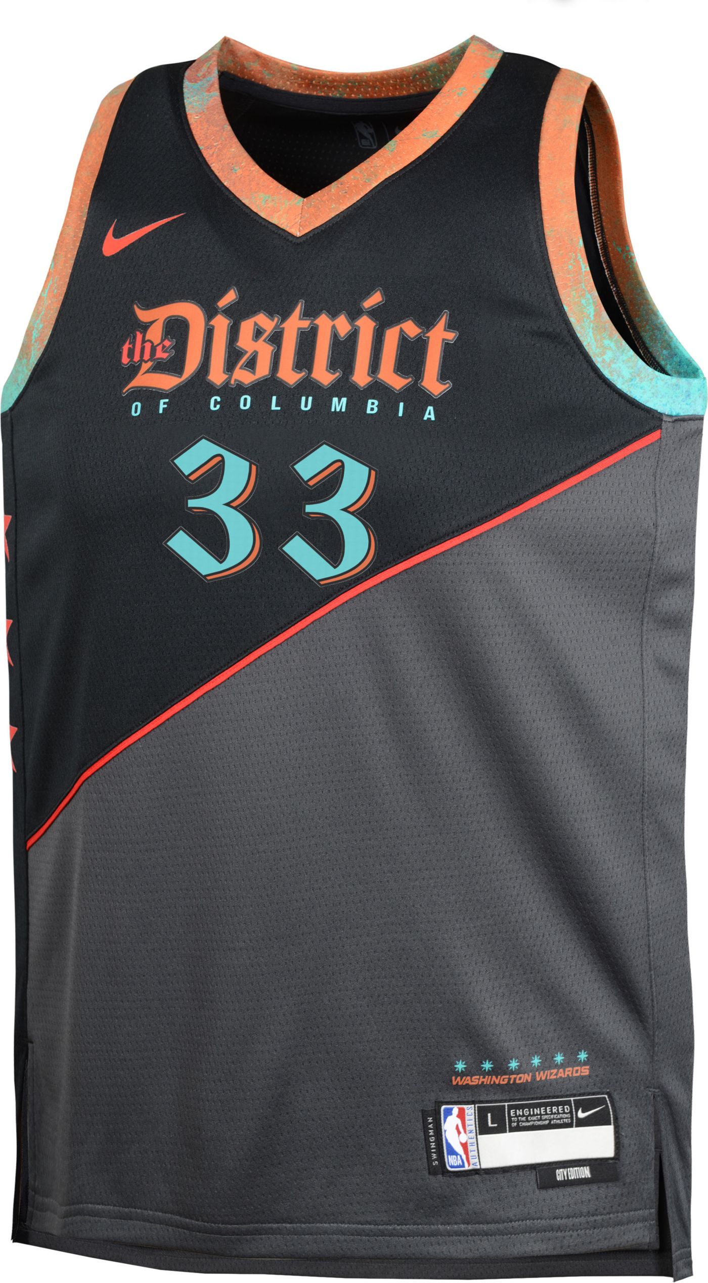 Nike Youth 2023 24 City Edition Washington Wizards Kyle Kuzma 33 Black Swingman Jersey Dick s Sporting Goods