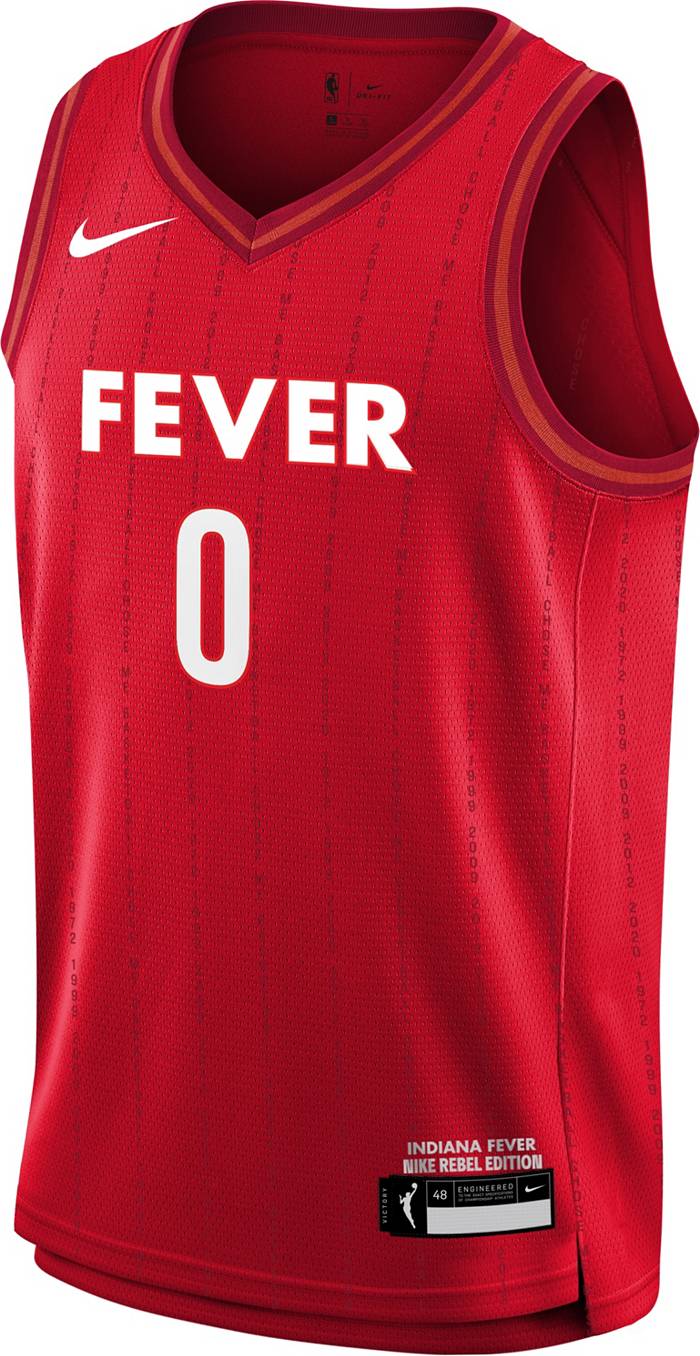 Nike Women's Indiana Fever Red Kelsey Mitchell #0 Rebel Jersey, Large