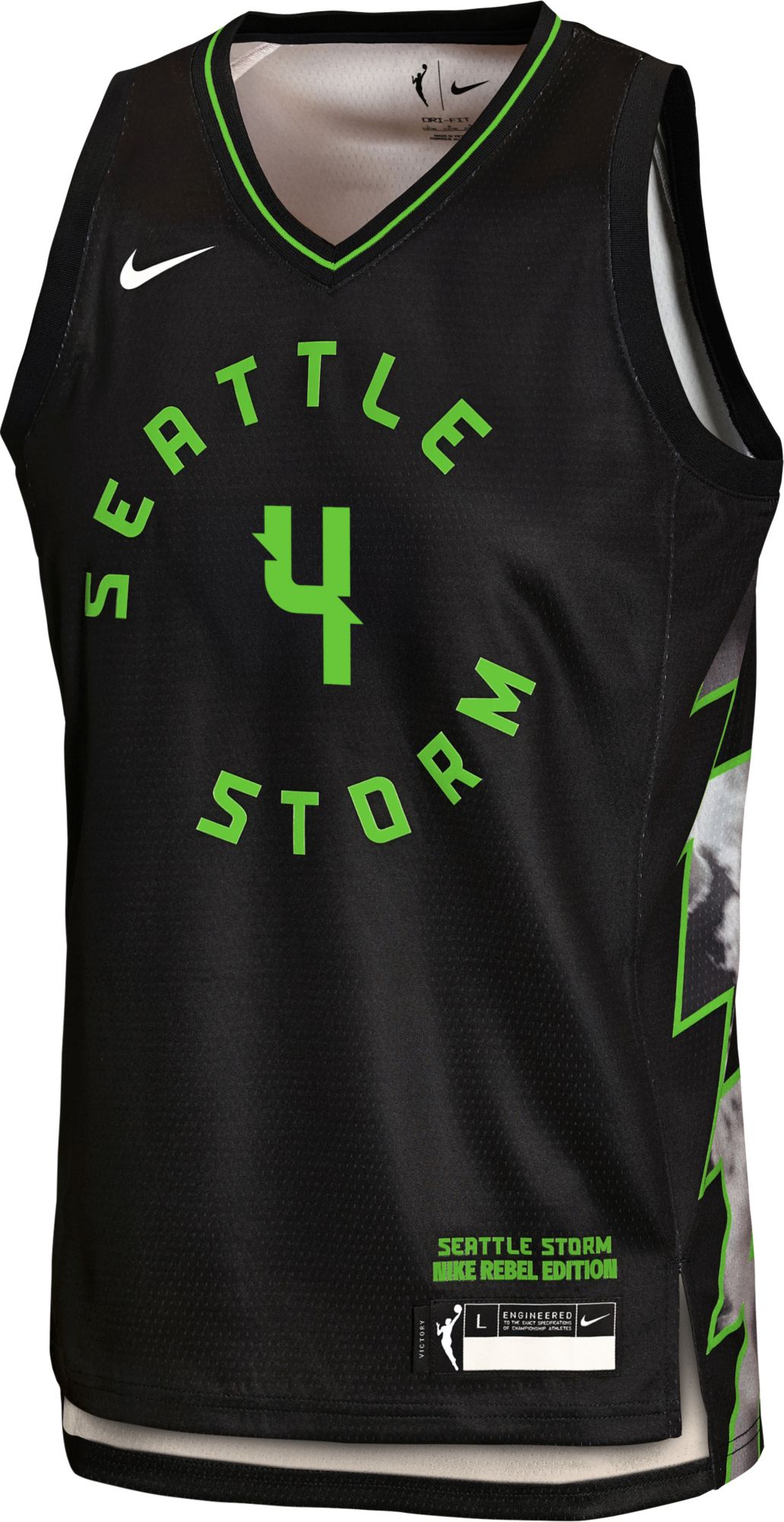 Nike Youth Seattle Storm Black Flau'jae Johnson #4 Replica Jersey product image