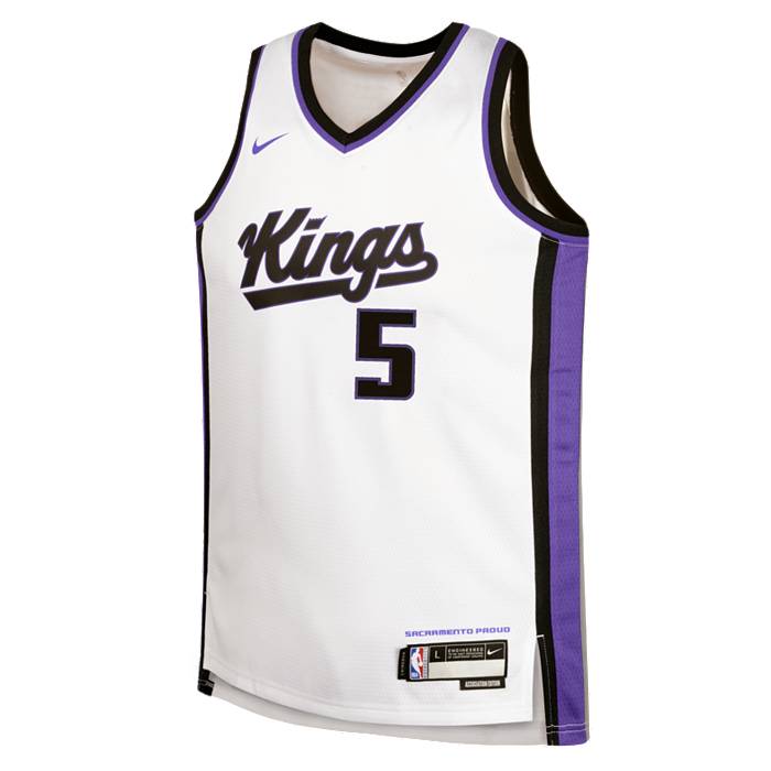 Nike Youth 2021-22 City Edition Sacramento Kings De'Aaron Fox #5 Black Swingman Jersey