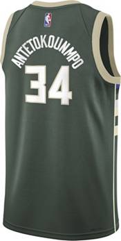 Nike Kids' Milwaukee Bucks Giannis Antetokounmpo #34 Green Swingman Jersey