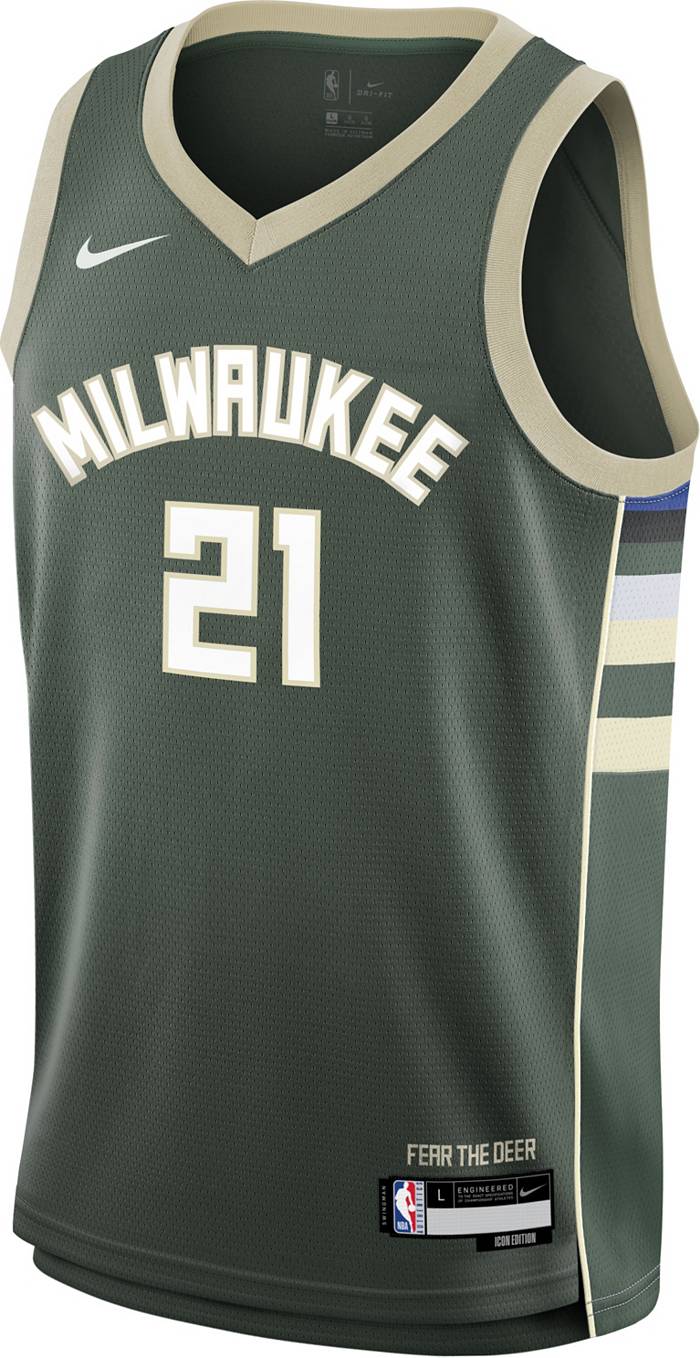 Giannis Antetokounmpo Milwaukee Bucks Nike Youth Swingman Jersey Green -  Icon Edition