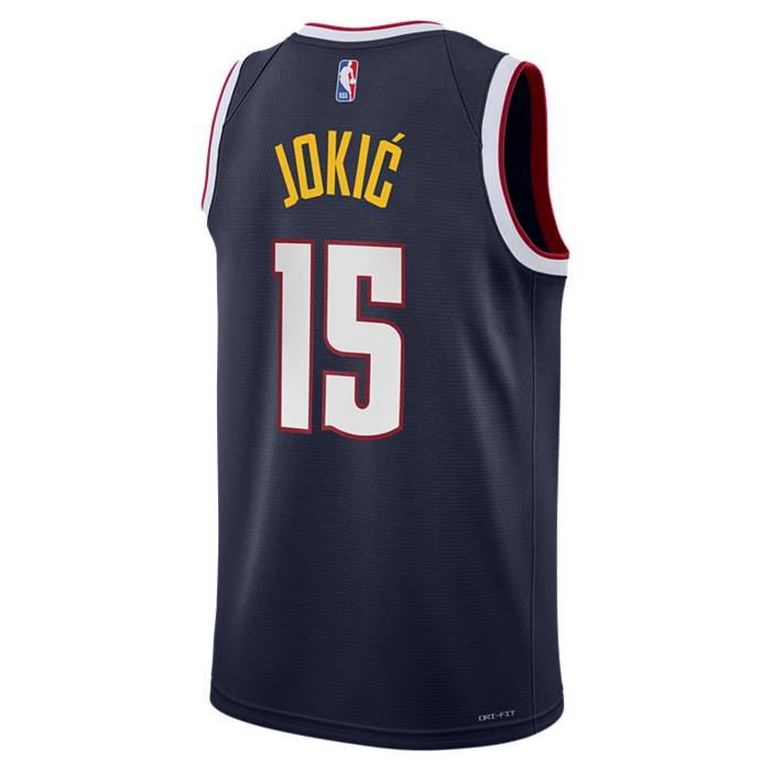 Nike Men's Denver Nuggets Nikola Jokic #15 White Dri-Fit Swingman Jersey, XL