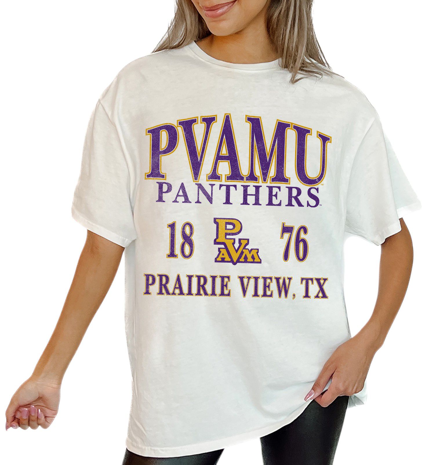 Gameday Couture Women's Prairie View A&M Panthers Ivory Oversized T-Shirt product image