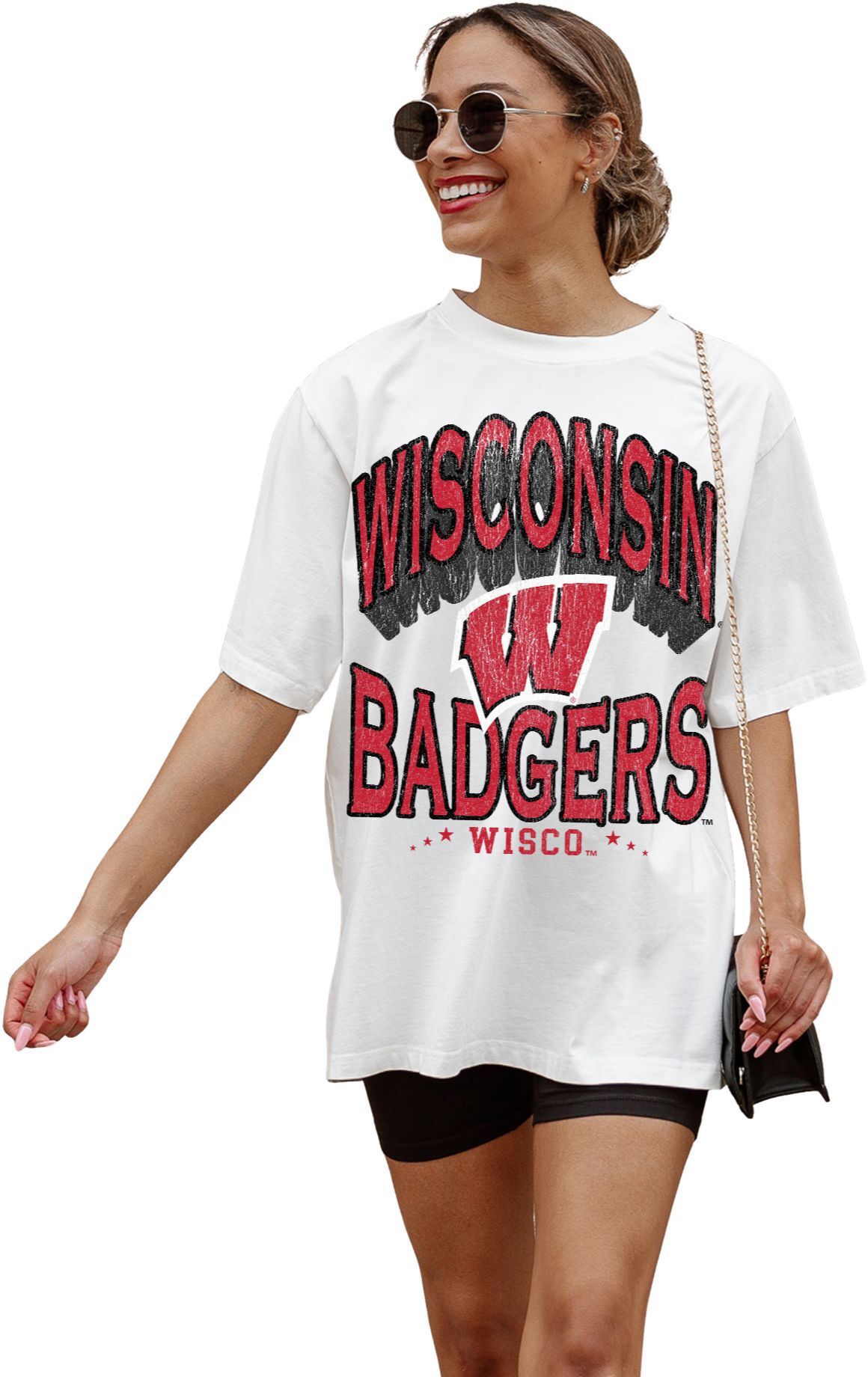 Gameday Couture Women's Wisconsin Badgers Ivory Oversized T-Shirt product image