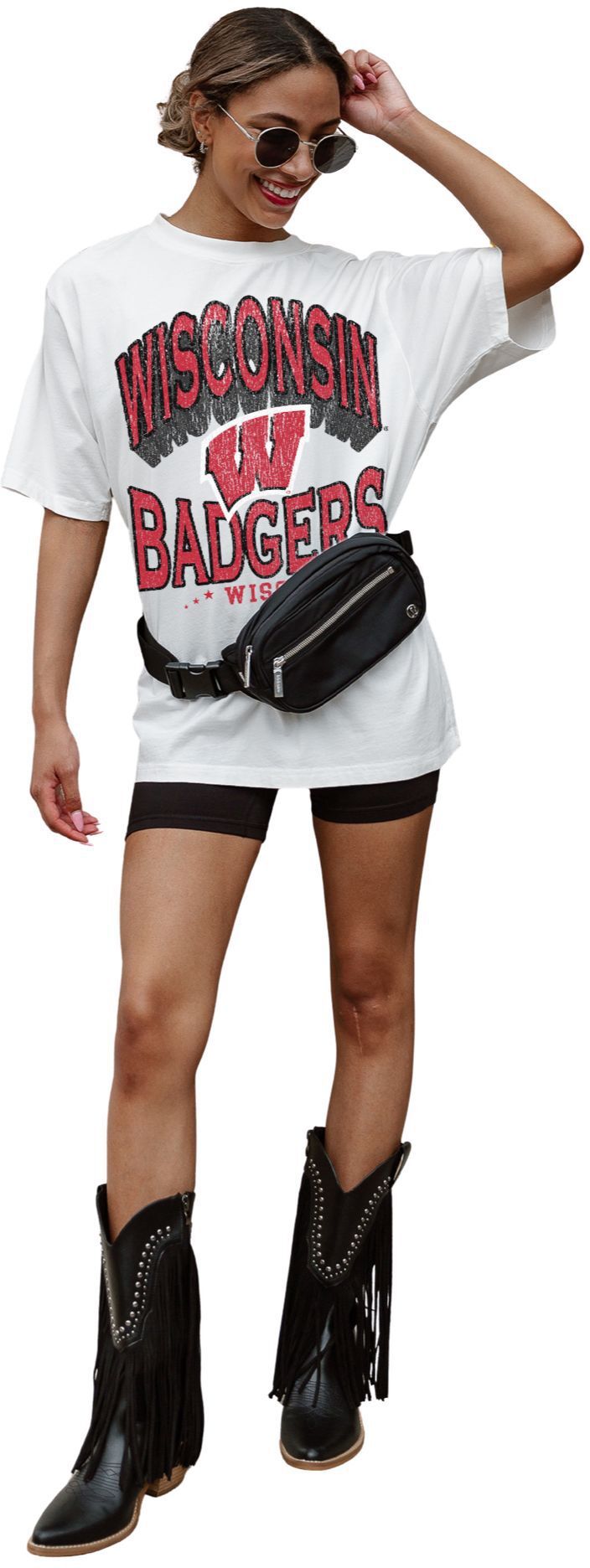 Gameday Couture Women's Wisconsin Badgers Ivory Oversized T-Shirt product image