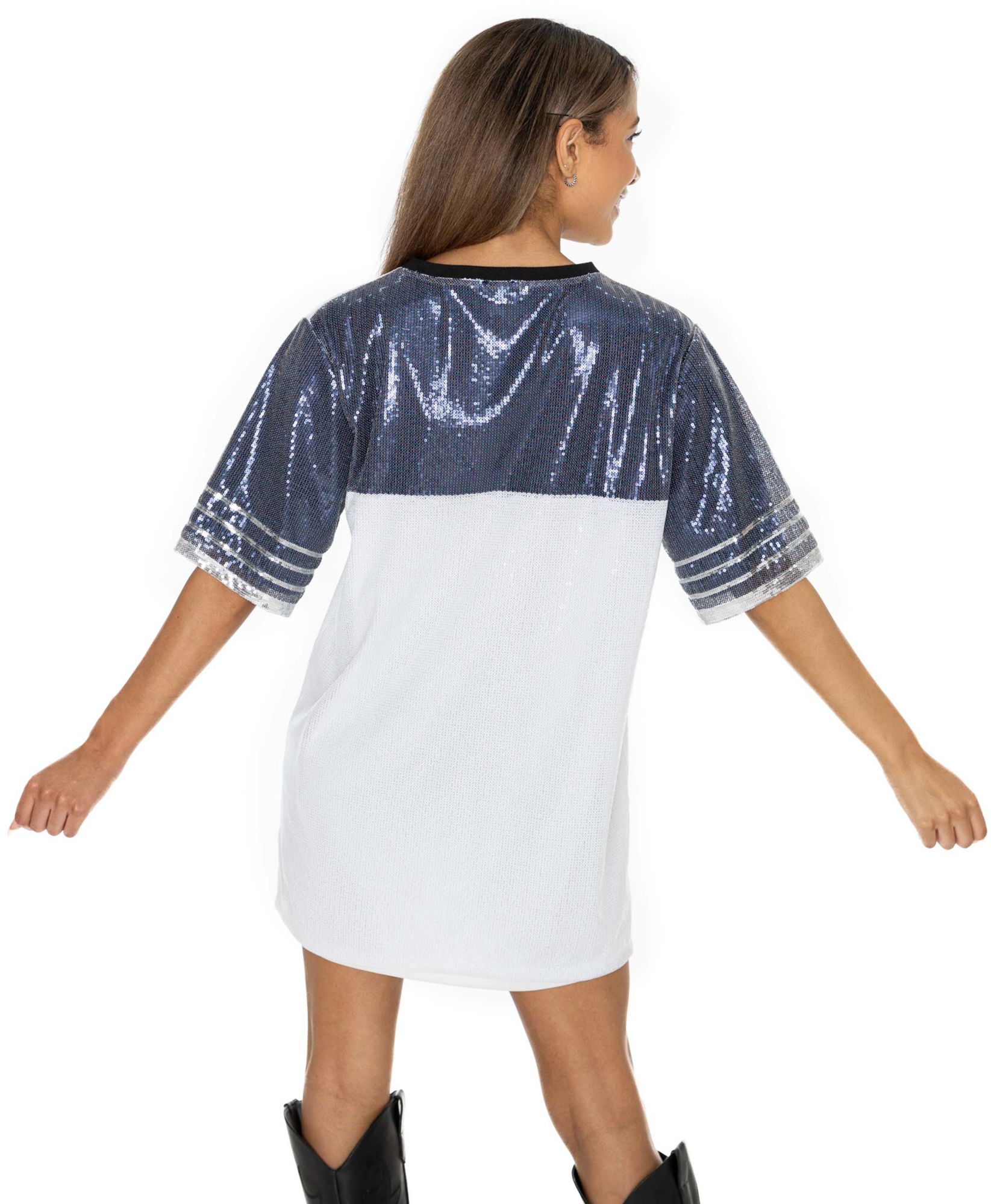 lions jersey dress for women Gameday Couture Women's Penn State Nittany Navy Sequin 11Nil
