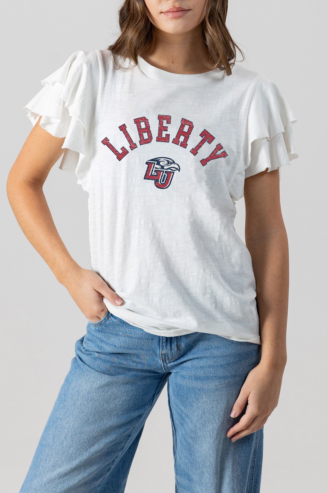 Gameday Couture Women's Liberty Flames White Flutter T-Shirt product image