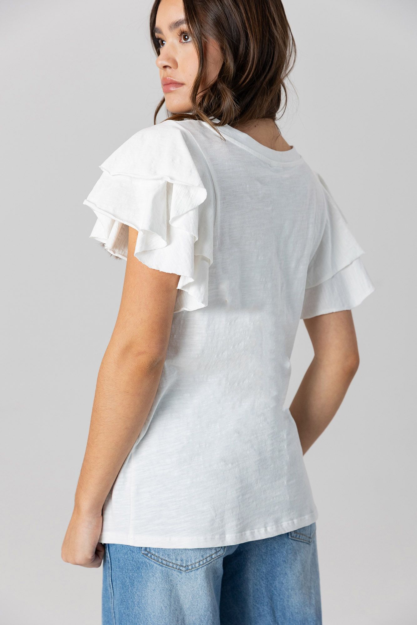 Gameday Couture Women's Liberty Flames White Flutter T-Shirt product image