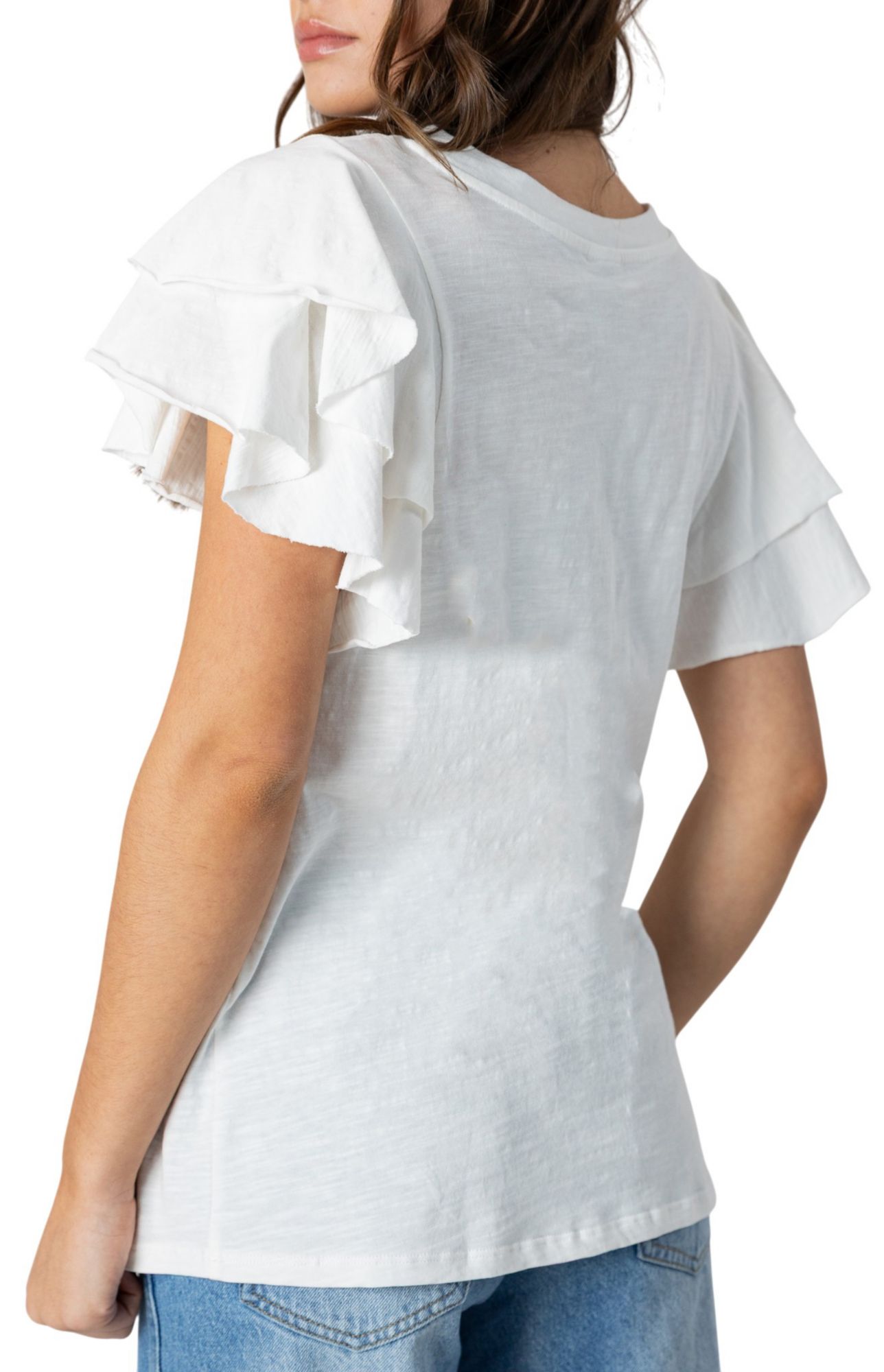 Gameday Couture Women's North Texas Mean Green White Flutter T-Shirt product image