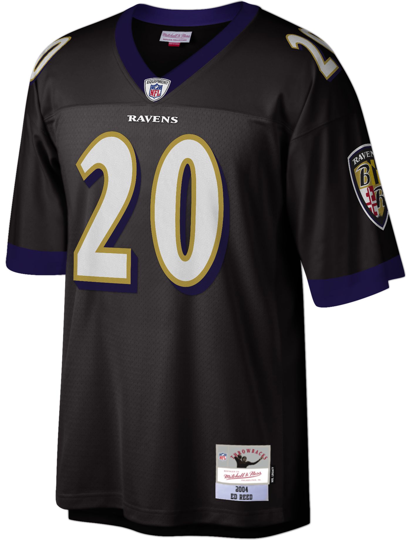 Mitchell Ness Men s Baltimore Ravens Ed Reed 20 2004 Home Throwback Jersey Dick s Sporting Goods