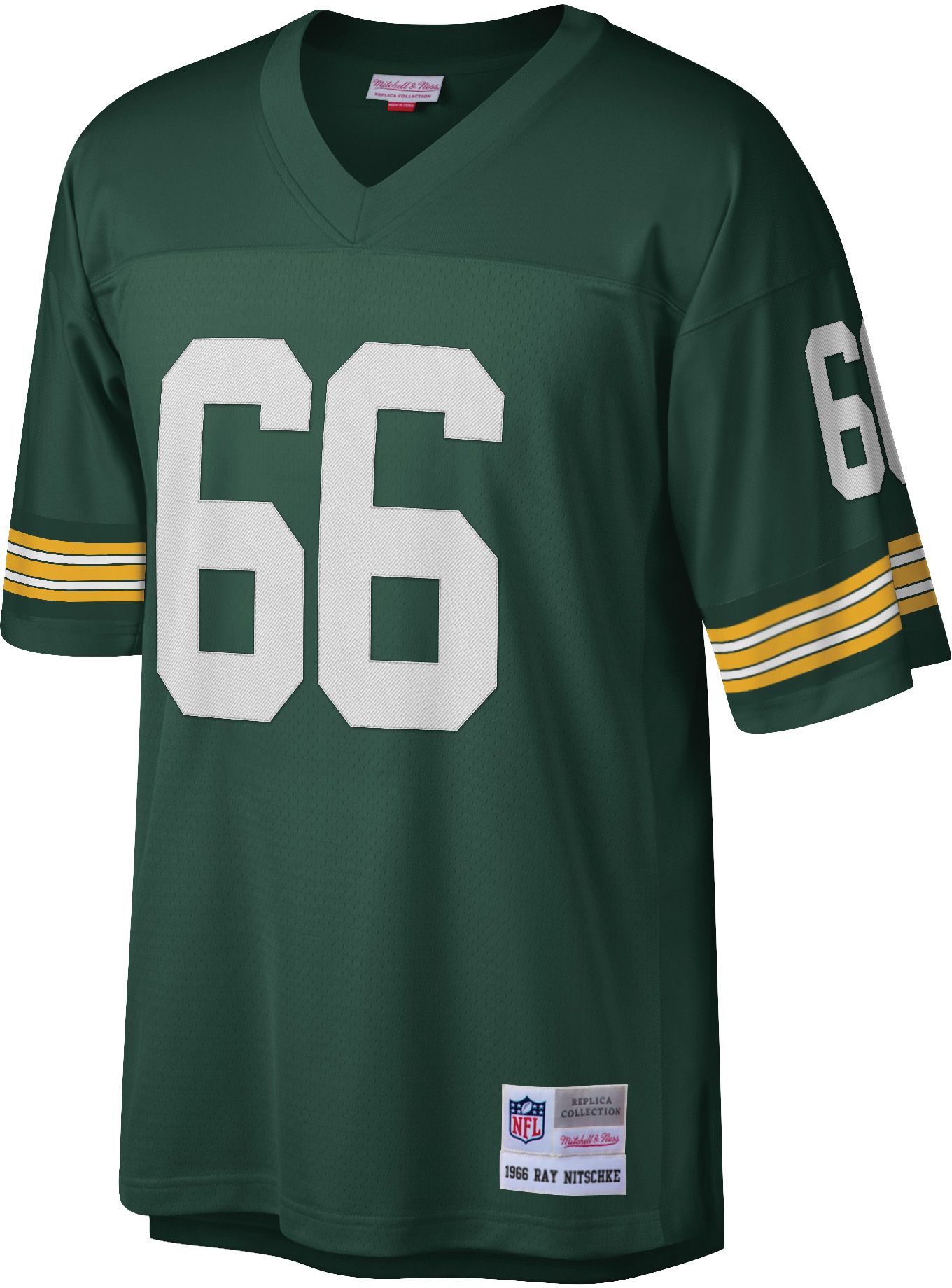 Mitchell & Ness Men's Green Bay Packers Ray Nitschke #66 1966 Throwback Jersey