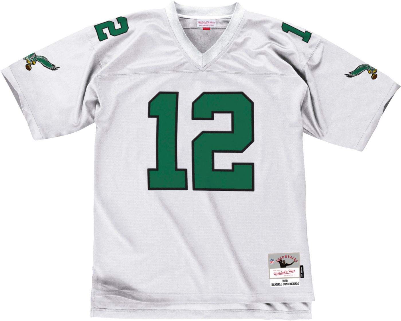 Mitchell Ness Men s Philadelphia Eagles Randall Cunningham 12 1990 White Throwback Jersey Dick s Sporting Goods