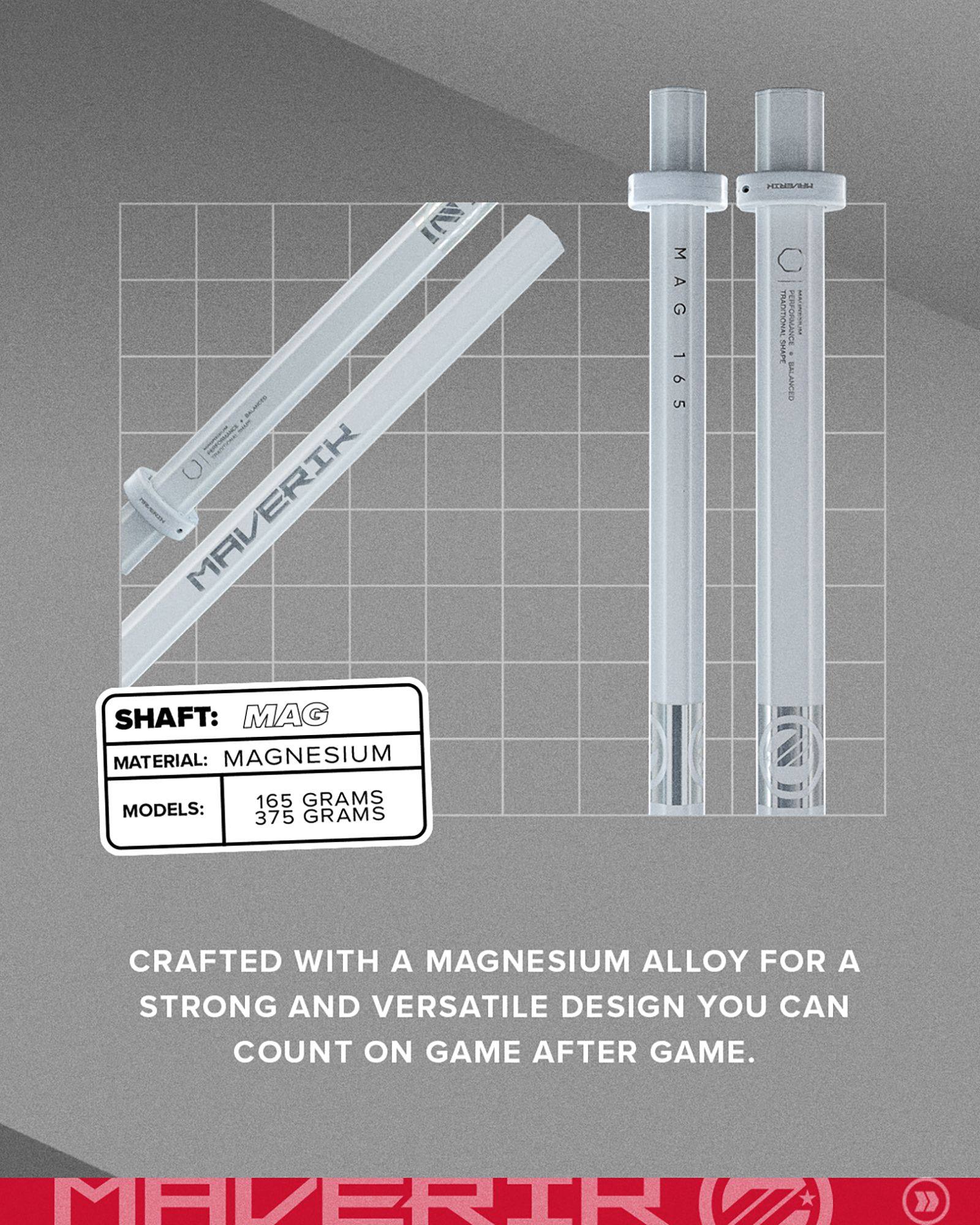Maverik Men's Mag 165 Alloy Attack Lacrosse Shaft product image