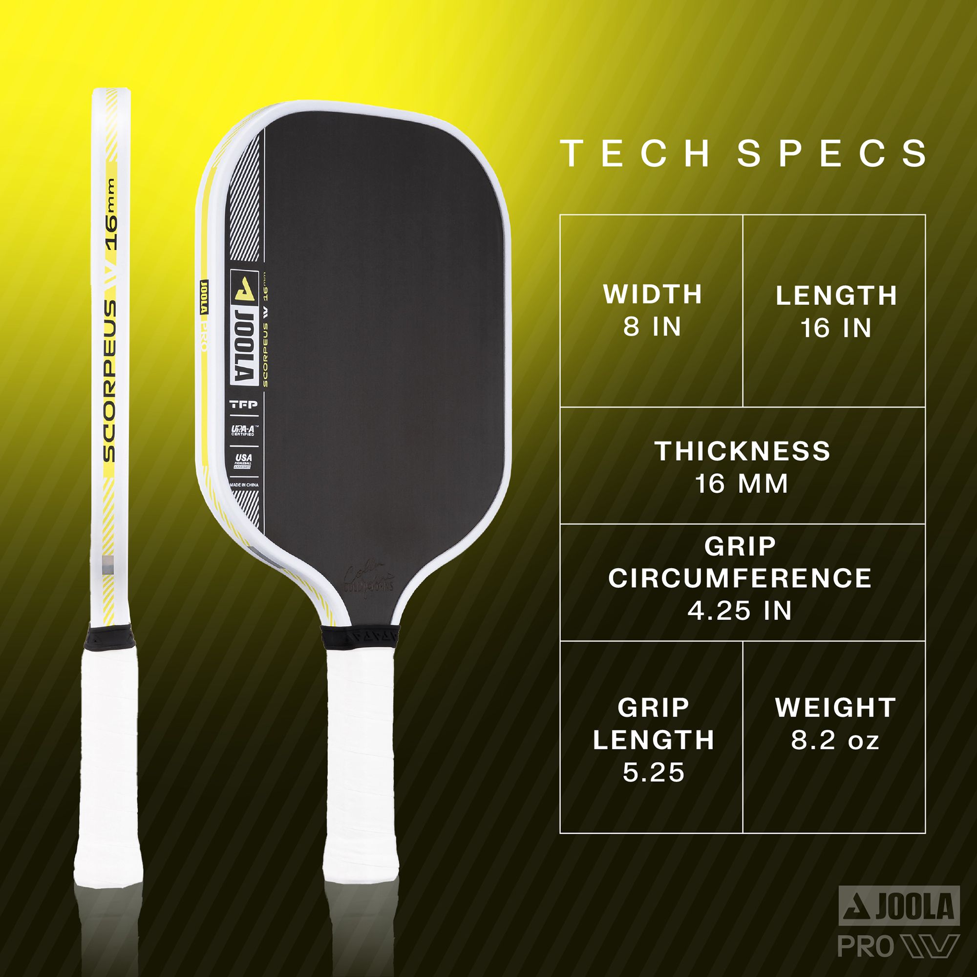 JOOLA Collin Scorpeus Gen 4 16MM Pickleball Paddle product image