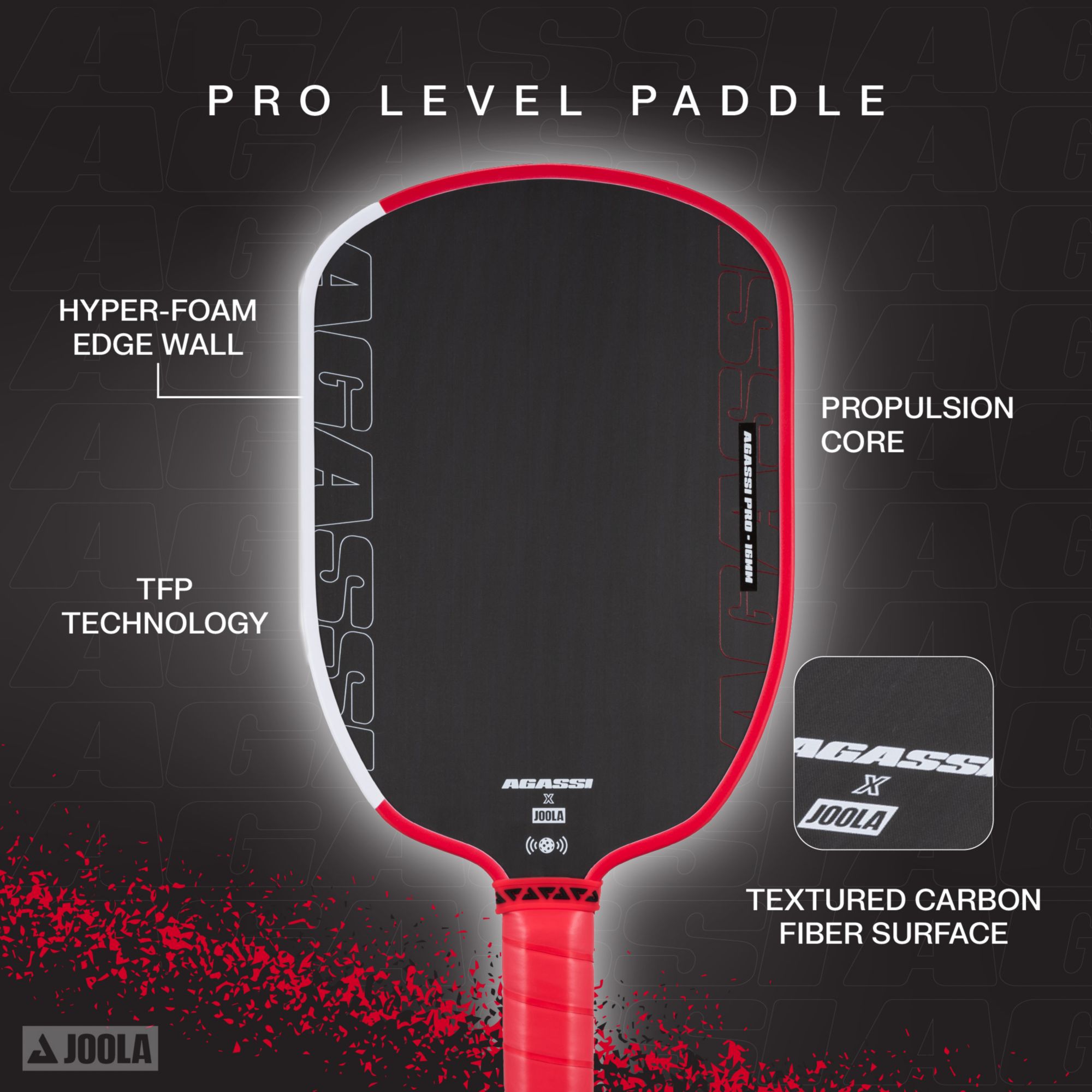 JOOLA Andre Agassi Pro 16mm Pickleball Paddle product image