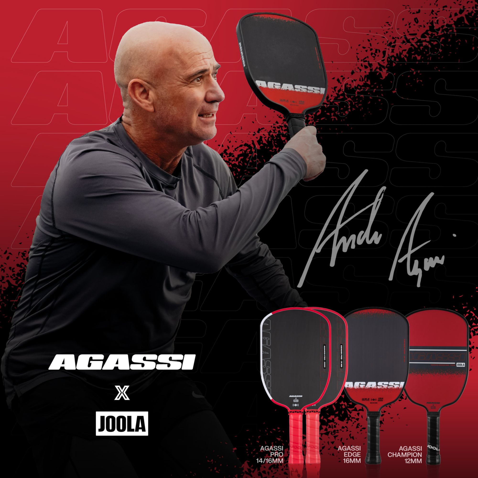 JOOLA Andre Agassi Pro 16mm Pickleball Paddle product image
