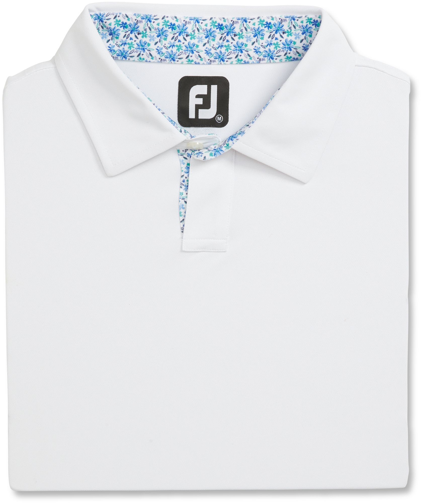 FootJoy Men's Short Sleeve Floral Trim Pique Golf Polo product image