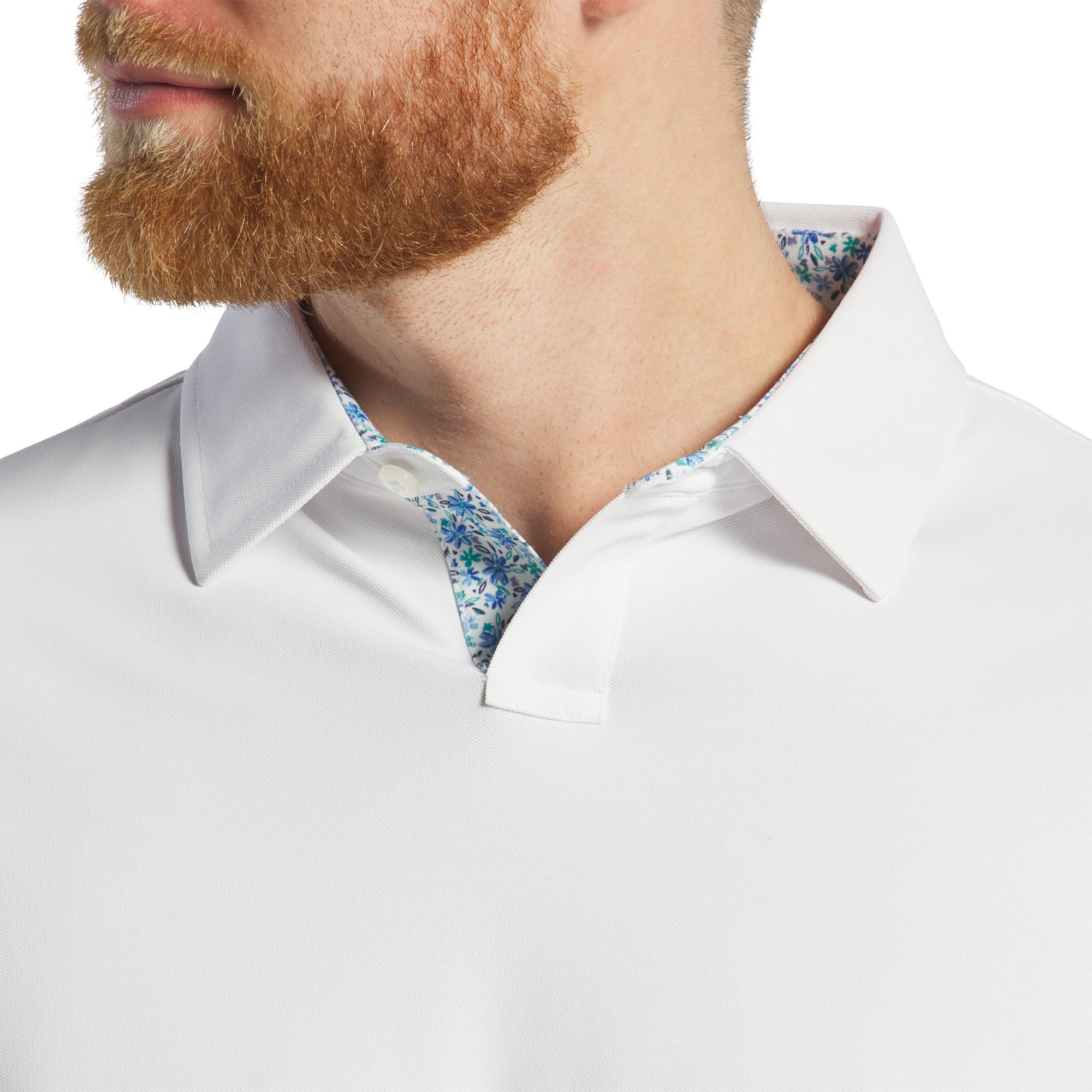 FootJoy Men's Short Sleeve Floral Trim Pique Golf Polo product image